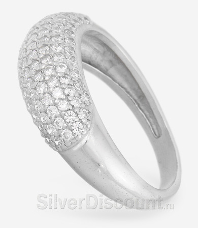Серебряное кольцо с радированием купить