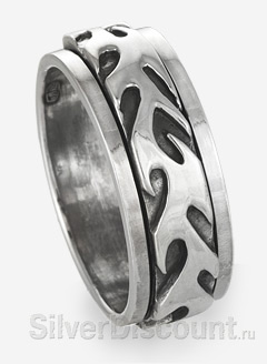 Подвижное кольцо с элементами тату-дизайна