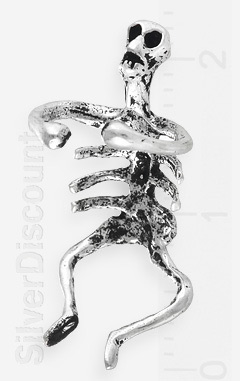Миниатюрный серебряный скелет - каффа для уха