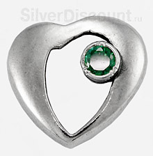 Повеска из серебра с фианитом сердце