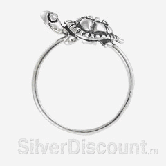 Черепаха из серебра, которая может двигаться по кольцу