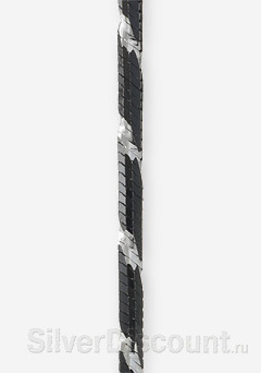 Необычное плетение снейк (шнурок), серебро, черное родирование