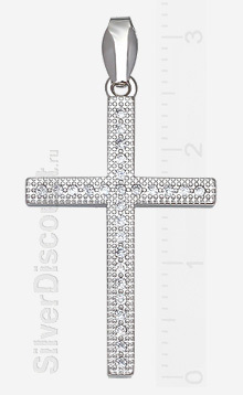 Серебряный крестик с россыпью фианитов