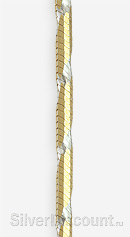 Серебряный снейк восьмигранник с позолотой, фото крупным планом