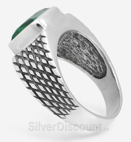 изделия из серебра, перстень с празиолитом, вид сбоку