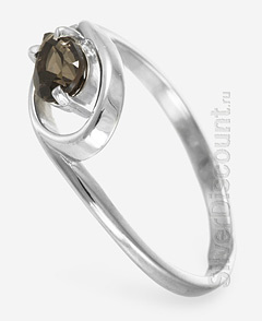 Родированное кольцо из гарнитура с раухтопазами, вид сбоку