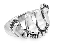 Серебряные пятки, оригинальное колечко