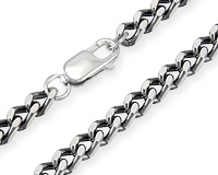 Серебряная цепочка панцирь, с алмазкой, 4 мм