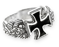 Кольцо в виде железного креста, серебро, эмаль