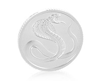Серебряная монета на удачу со змеей - коброй