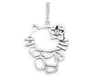 Подвеска из серебра Hello Kitti c фианитом