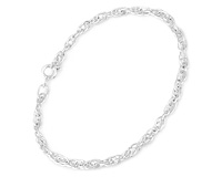 Кордовый браслет из серебра, крученый, 3,5 мм