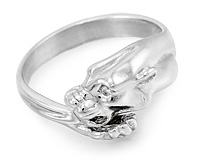Кольцо "Пантера отдыхает", серебро с фианитом