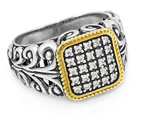 Кольцо-перстень из серебра "Византийское" квадратное