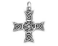 Подвеска серебряный Мальтийский крест с орнаментом