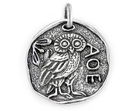 Стильный серебряный медальон Мудрая сова