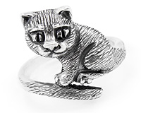 Милое колечко - серебряный котенок Кузя
