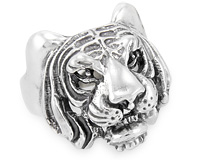 Кольцо Тигр - хищник, серебро с чернением