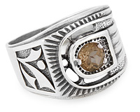 Авантюрное серебряное кольцо с раухтопазом