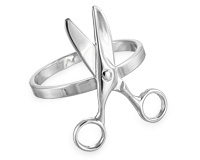 Серебряное кольцо с ножницами