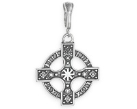 Рунический кельтский крест, серебряная подвеска