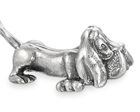 Серебряный сувенир, фигурка собаки (Бассет хаунд)
