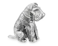 Статуэтка собаки (Миттельшнауцер) из серебра 925 пробы