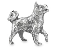 Сувенир-миниатюра собака (Лайка) из серебра