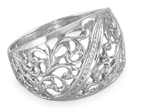Серебряные линии, легкое женское кольцо в форме чалмы