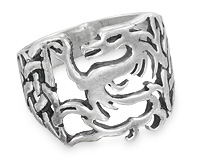 Кольцо с драконом и кельтскими узорами, серебро 925