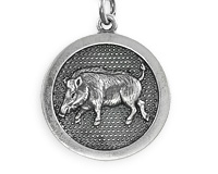 Брелок из серебра с символом года, кабаном