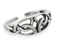 Серебряное кольцо на ногу Кельтский узел