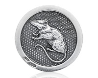 Сувенирная монета с мышкой, серебро 925 пробы