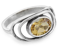 Серебряное кольцо с концентрическими эллипсами