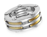 Массивное мужское кольцо на пяти болтах, серебро