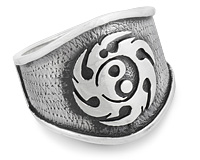Кольцо Инь-янь из серебра с чернением
