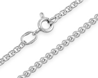 Серебряная родированная цепочка лав (love), 3 мм