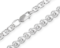 Серебряная цепочка лав (love, сердечки), 4мм