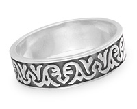 Кольцо с широким восточным рисунком, серебро