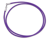 Фиолетовый каучуковый шнур с серебряным замком, 2 мм