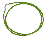 Зеленый каучуковый шнур с круглым замком, 2 мм