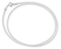 Белый каучуковый шнур с круглым замком, 2 мм
