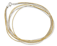 Текстильный шнур, 3 золотых + 2 серебристых нити