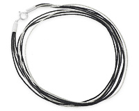 Многослойный шнур с черными и серебряными нитями