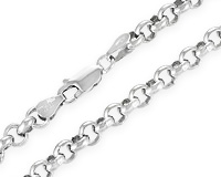 Серебряная цепочка якорная ролло, 5мм