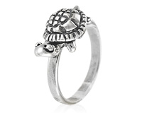 Оригинальное подвижное кольцо с черепахой