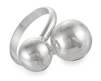 Серебряное кольцо Шары, безразмерное