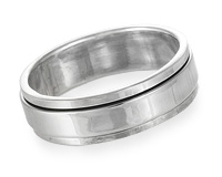 Обручальное кольцо с подвижным центром, серебро