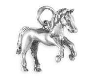 Объемный кулон гарцующая лошадь, серебро