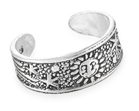 Серебряное кольцо для пальцев ног с Солнцем и звездами